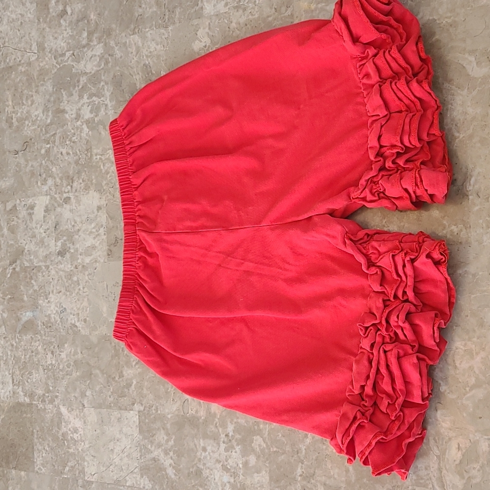 Red Ruffle Shorts